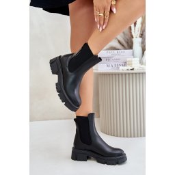 Insulated Chelsea slip-on ankle boots made of eco leather Big Star black