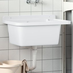 Chiuveta utilitara cu montare pe perete alb 60x40x28 cm rasina GartenMobel Dekor