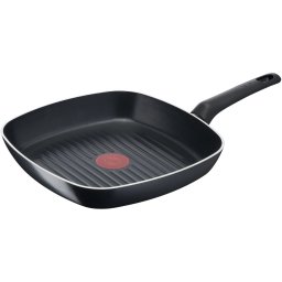 Tigaie grill Tefal Simple Cook, Thermo-Signal, invelis antiaderent din titan, 26 x 26 cm