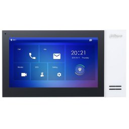 Monitor videointerfon Dahua VTH2421FB-P, IP touch screen 7 inch 1024x600, IPC surveillance, Audio bidirectional, PoE, Negru
