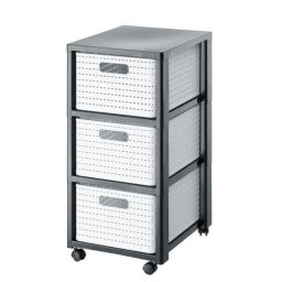 Raft pe roti Rotho Country - shelf - 71,2 x 32,5 x 37,5 cm, 18 L, Alb-Antracit
