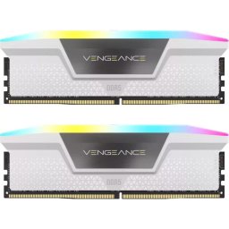 Memorie RAM Corsair VENGEANCE RGB, Tip DDR5, Capacitate 32 GB, KIT 2x16 GB, 6000MHz, CL36, 1.4V, Alb