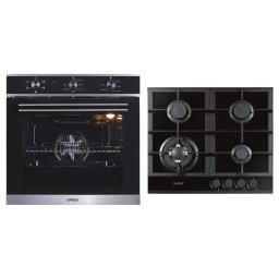 Pachet Samus ONL20 Cuptor incorporabil Samus SC623GX5, Electric, 75 L, 5 functii + Plita incorporabila Samus PSG-64SG1, Gaz, 4 arzatoare, Arzator WOK, Aprindere electrica, Negru