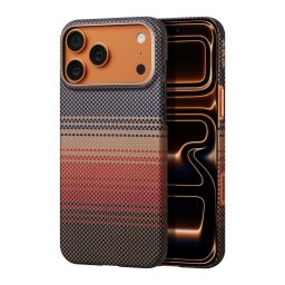 Carcasa Pitaka Ultra Slim Sunset cu Magnetic Ring compatibila cu iPhone 17 Pro, Portocaliu