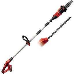 Unealta electrica pe acumulator multifunctionala 2 in 1 pentru gradina Einhell Power-X-Change GE-HC 18 Li T Kit, 18 V, fierastrau pentru crengi, foarfeca pentru gard viu, brat telescopic, contine: incarcator + acumulator 18 V 3.0 Ah
