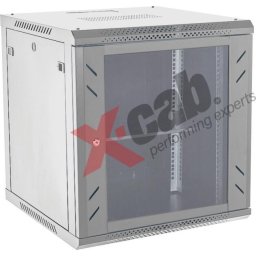 Cabinet metalic Xcab 12u60S.7035 12U, Wall mount, 600 x 600, Glass door, Gri