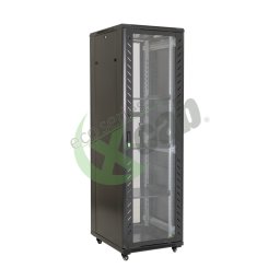 Cabinet metalic Eco Xcab AS6637.9004 37U, Stand alone, 600 x 600, Glass door, Negru