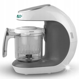 Blender pentru copii NenoCibo , cu functie de gatire la aburi, 2 in 1, 300W, 300ml, Alb-Gri
