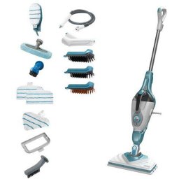 Aparat de curatat cu abur 2 in 1, Black & Decker BHSM1610DSM, 0.5 L, 1600 W, Alb/Albastru