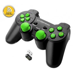 Controller Esperanza EGG108G cu vibratii, Wireless, PC/PS3, Verde