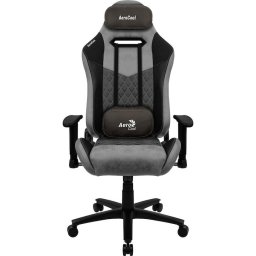 Scaun gaming Aerocool AC-280 DUKE, greutate maxima 150 kg, Piele artificiala, Negru/Gri