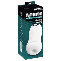 STROKER - masturbator automat cu sucțiune și vibrații - alb