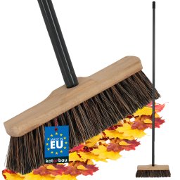 Perie mătură din lemn pentru pardoseli dale fibră de cocos 27 cm + coadă metalică