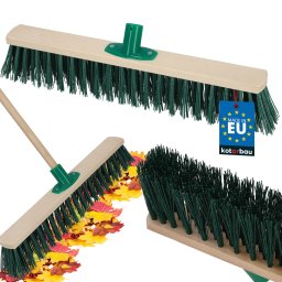 Perie mătură din lemn pentru frunze pardoseli dale nylon 50 cm