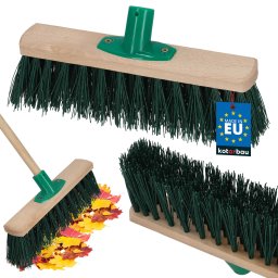 Perie mătură din lemn pentru frunze pardoseli dale nylon 30 cm