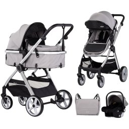 Carucior copii 3 in 1 Chipolino Vista Cloud Grey