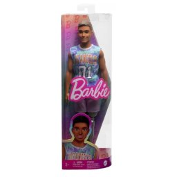 Papusa Barbie Ken Fashionistas cu proteza de picior, Los Angeles Jersey and Purple Shorts with Sneakers, 30 cm