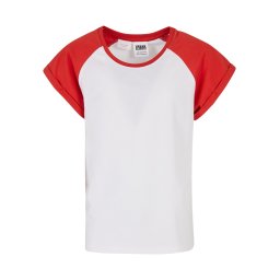 Girls' contrasting raglan t-shirt white/large