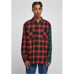 Oversized Shirt Mix Check Black/Red/Green