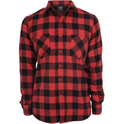 Boys' checkered flannel shirt black/red