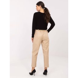Pantaloni bej cu talie înaltă
