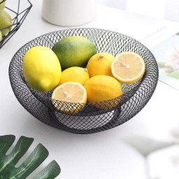 Cos Fructe Metalic Negru, Ø 30 cm - Design Modern