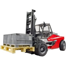 bruder Linde HT160 forklift with pallet, model vehicle (red/black, including 3 lattice boxes)