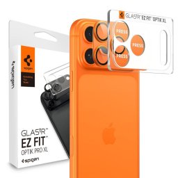 Folie sticla camera foto Glass tR EZ Fit Optik Pro XL compatibila cu iPhone 17 Pro, Portocaliu