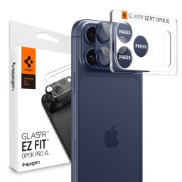 Folie de protecție cameră Iphone 16 Pro / 17 / 17 Pro Spigen Glas.tR Optik EZ Fit Pro, Set 2 bucăți, Culoare: Blue Apple STICLĂ