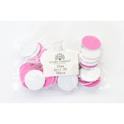 Fișe adezive de schimb pentru discuri de pedichiură, 20 mm, #80, 50 bucăți, roz