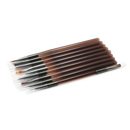 Set de pensule Global Fashion pentru desen, 9 bucăți, mânere maro
