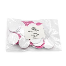 Fișe adezive de schimb pentru discuri de pedichiură, 20 mm, #180, 50 bucăți, roz