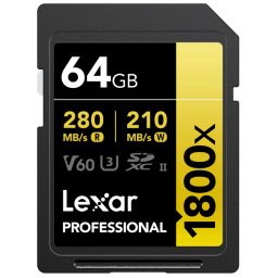 Lexar SDXC Pro 1800x U3 UHS-II R280/W210 (V60) 64 GB