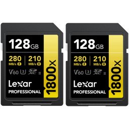 Lexar SDXC Pro 1800x U3 UHS-II R280/W210 (V60) 128 GB - 2pack