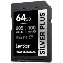 Lexar SDXC Professional SILVER Plus UHS-I/U3/A2/4K R205/W100 (V30) 64 GB