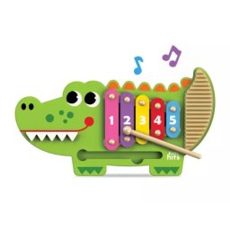 Kid Hits: Xilofon în formă de crocodil, din lemn