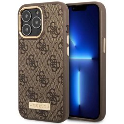 Husa Guess Husa 4G Logo Plate MagSafe iPhone 14 Pro Maro