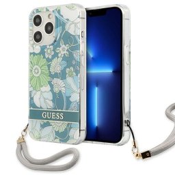Husa Guess GUHCP13XHFLSN iPhone 13 Pro Max 6.7" green/green hardcase Flower Strap