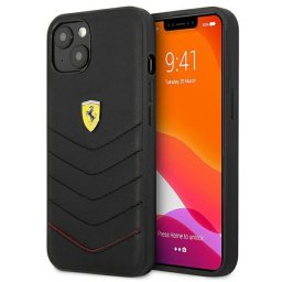 Husa hardcase Ferrari Quilted pentru iPhone 13 mini, design elegant negru