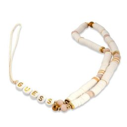Pandantiv telefon Guess Heishi Beads alb