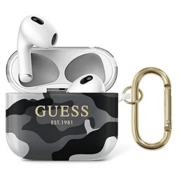 Husă Guess Camo Collection pentru AirPods 3 – Negru