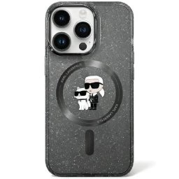 Husa Karl Lagerfeld KLHMN61HGKCNOK iPhone 11 / Xr 6.1" black/black hardcase Karl&Choupette Glitter MagSafe