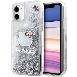 Husa Liquid Glitter Charms Kitty Head Case for iPhone 11 / Xr - Silver