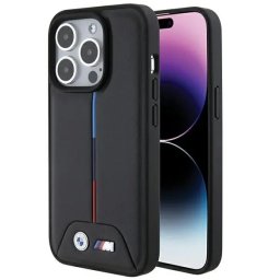 Husa BMW Quilted Tricolor iPhone 15 Pro Case - Black