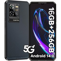 Telefon rezistent Oukitel WP50, 5G, Dual SIM, 6.6 , 256GB, NFC, GPS, Senzor Amprenta, Android 14, Blue