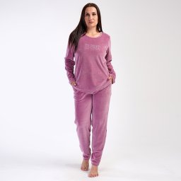 Pijama Dama din Soft Velur Mărimi Mari, Vienetta Model 'Shine' Lux și Confort