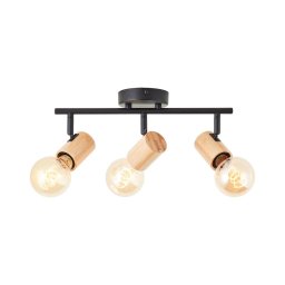 Brilliant - Lampă spot KERRY 3xE27/40W/230V, negru/bambus