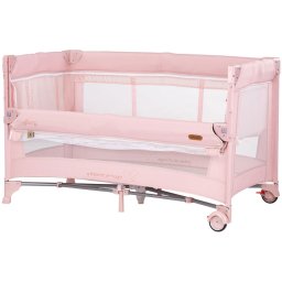Patut pliabil Chipolino Glory cu laterala culisanta Pink Marshmallow