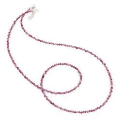 Colier Rubin sfere fatetate cu Argint 925, 2mm