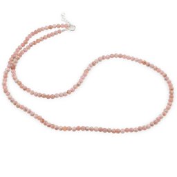 Colier Rodocrozit sfere fatetate cu Argint 925, 4mm